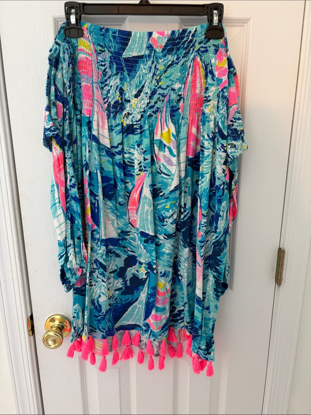 Lilly Pulitzer Turquoise Blue Pink Sailboat Mini Dress - Picture 4 of 4